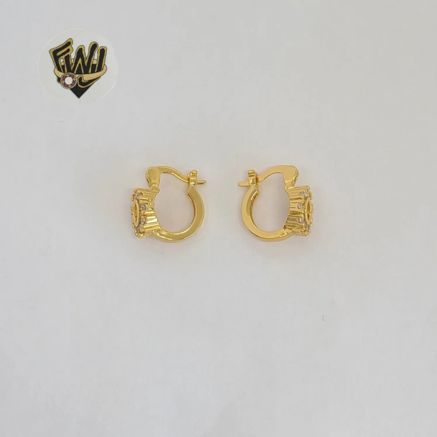 (1-2643-5) Gold Laminate - Zircon Flower Hoops - BGO