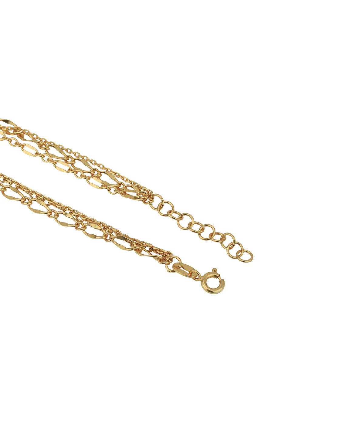 18kt Gold Plated Double Chain Adjustable Link Bracelet for women