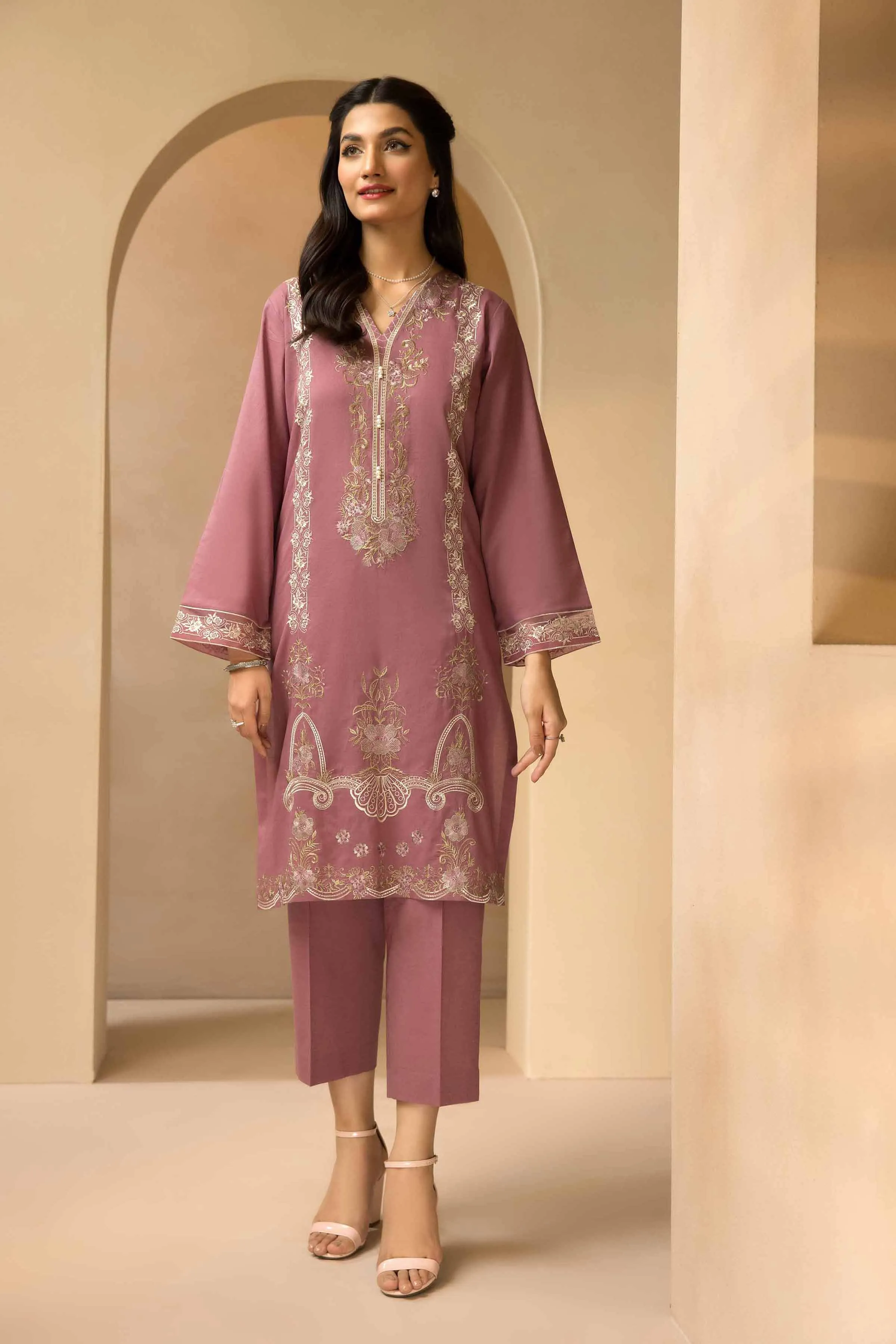 2 Piece - Dyed Embroidered Suit - 42301022