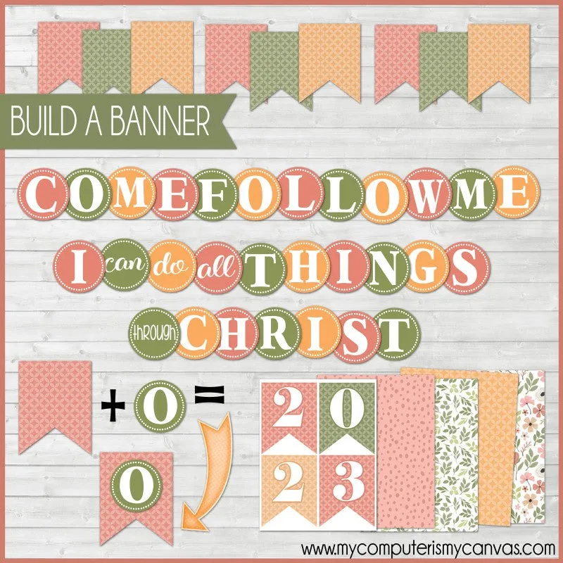 2023 YW Bulletin Board Kit {I CAN DO ALL THINGS THROUGH CHRIST} PRINTABLE