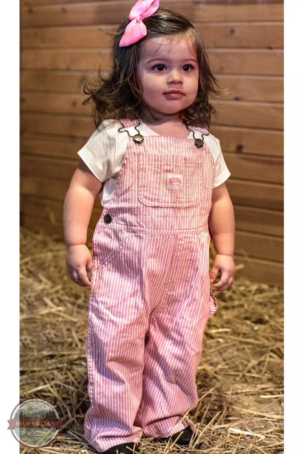 223.68 Infant Bib Overalls in Pink & White