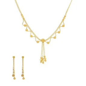 22K Yellow Gold Elegant Singapore set with Earrings