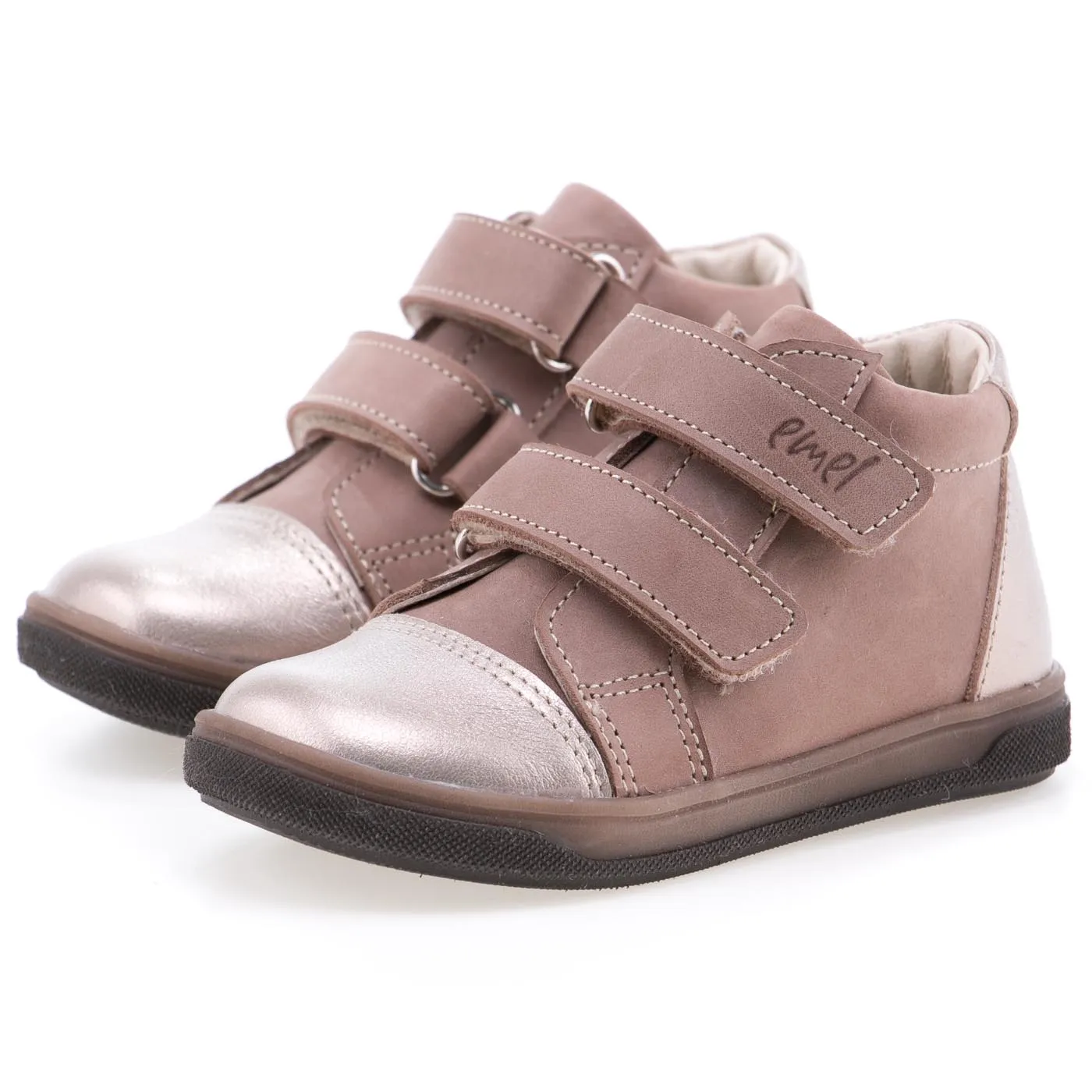 (2675-8) Emel shoes velcro brown shiny