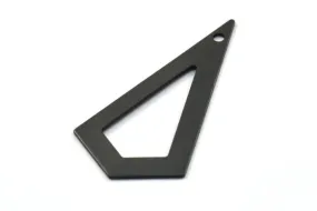 38mm Black Triangle, 4 Oxidized Brass Black Triangle Charms with 1 holes (38x20x0.60mm) U018 S151