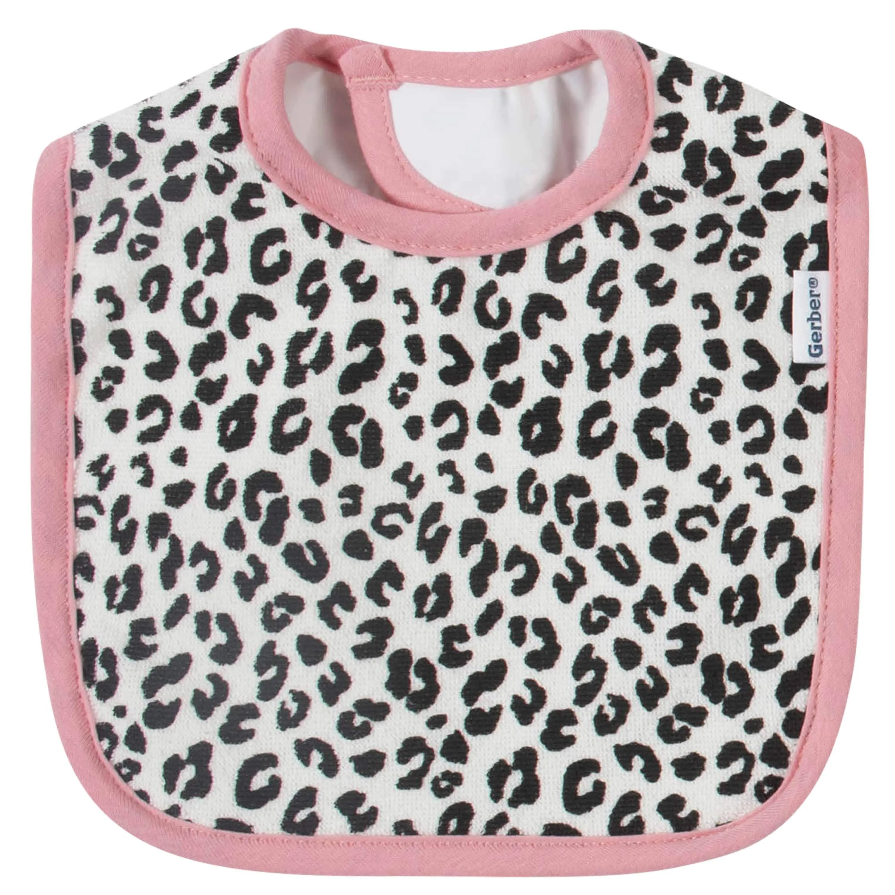 7-Piece Baby Girls Leopard Terry Bibs & Terry Burp Cloths Set