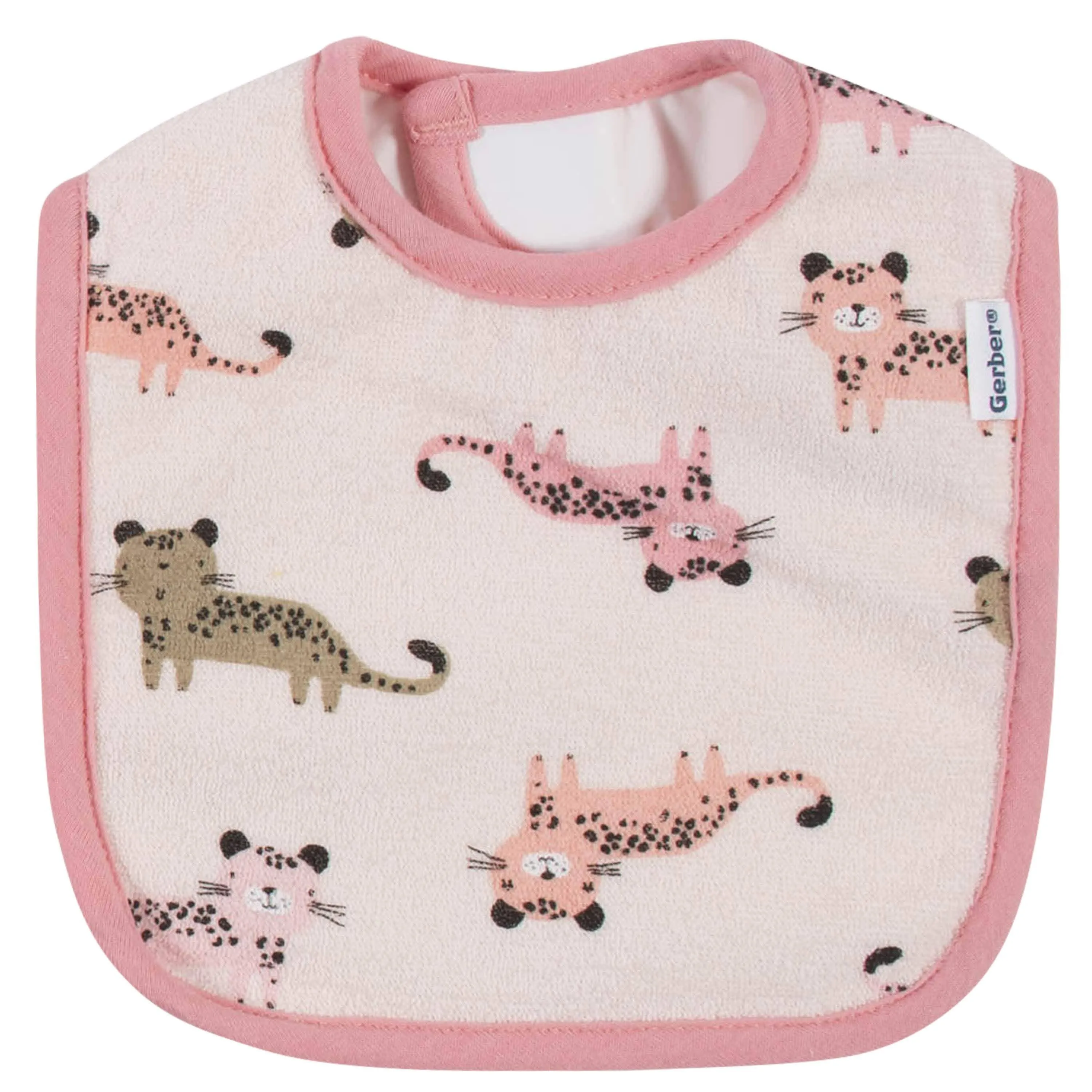 7-Piece Baby Girls Leopard Terry Bibs & Terry Burp Cloths Set