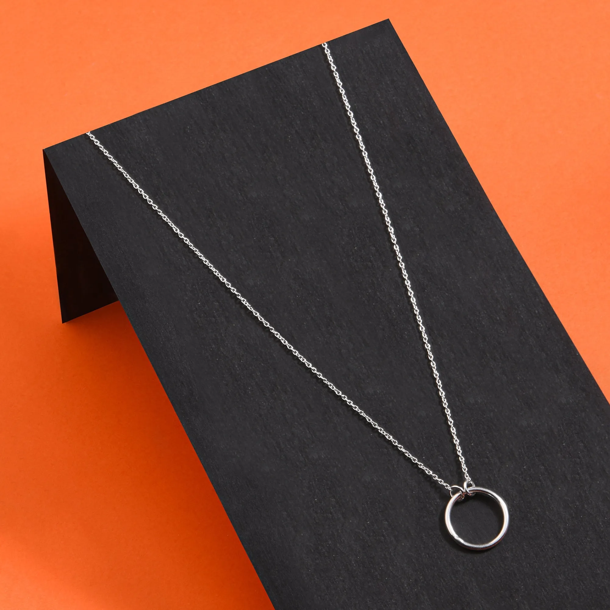 925 Pure Sterling Silver Perfect Circle Necklace For Women