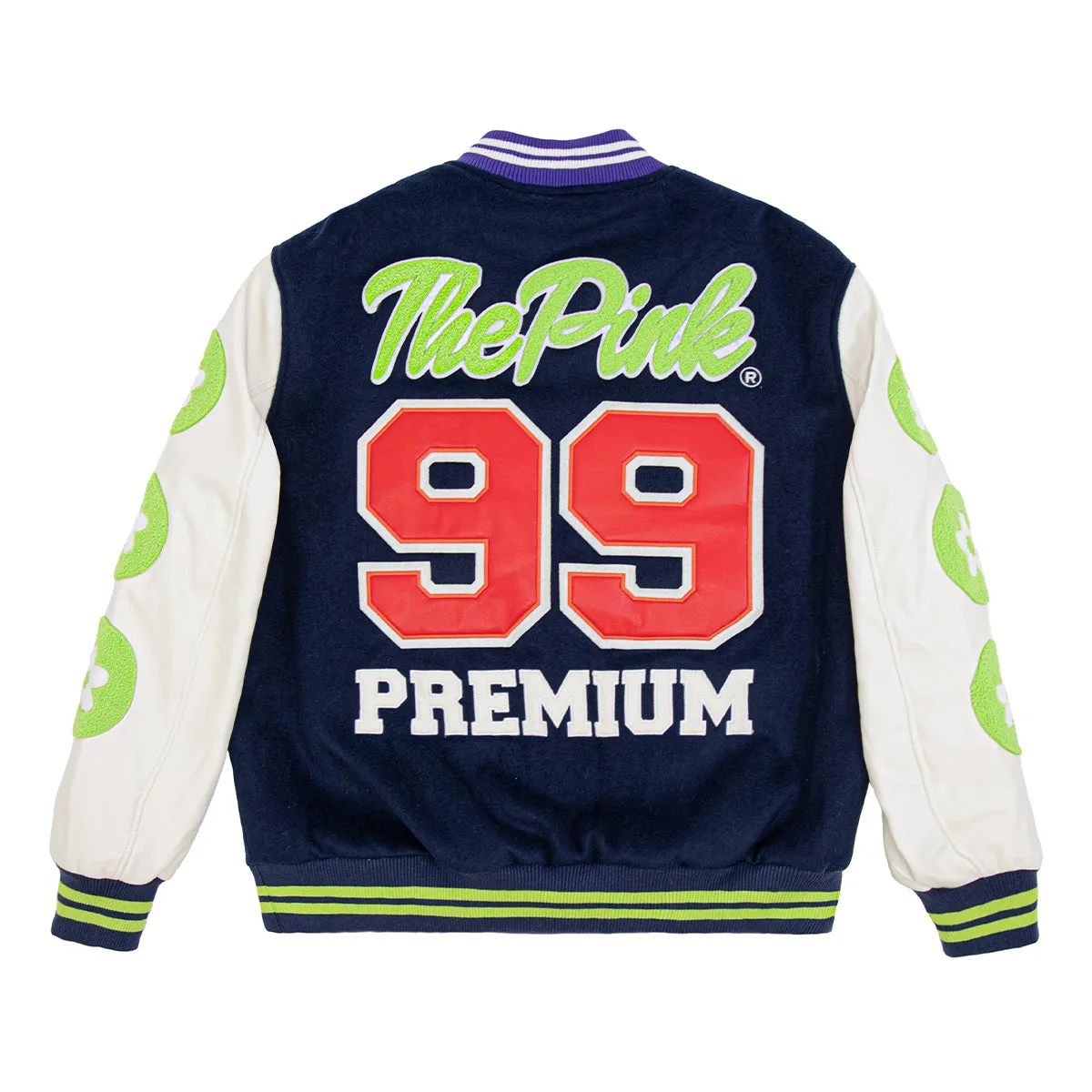 99 Varsity Jacket 'Navy Neon Green'