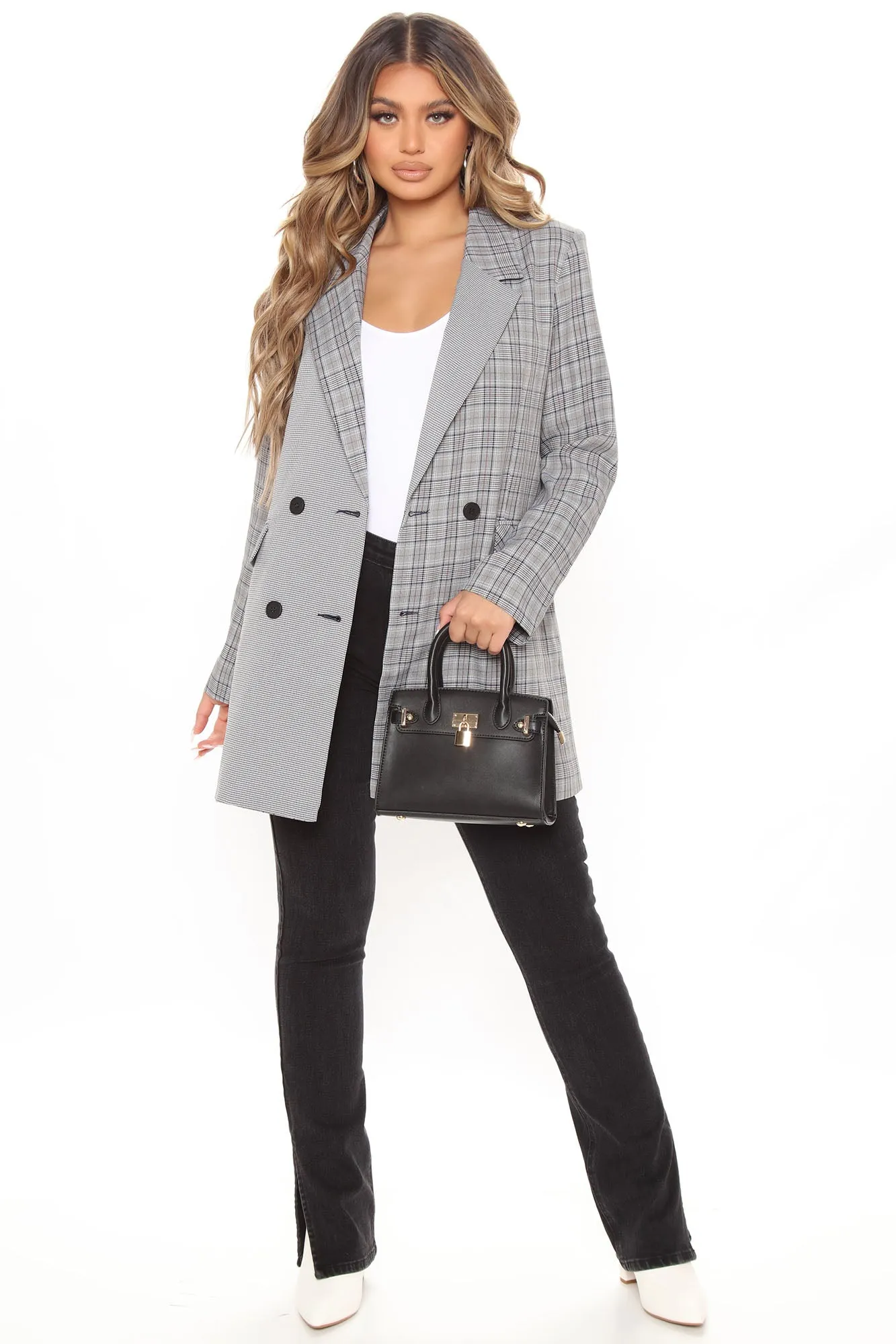 A Little Bit Spicy Blazer - Grey/combo