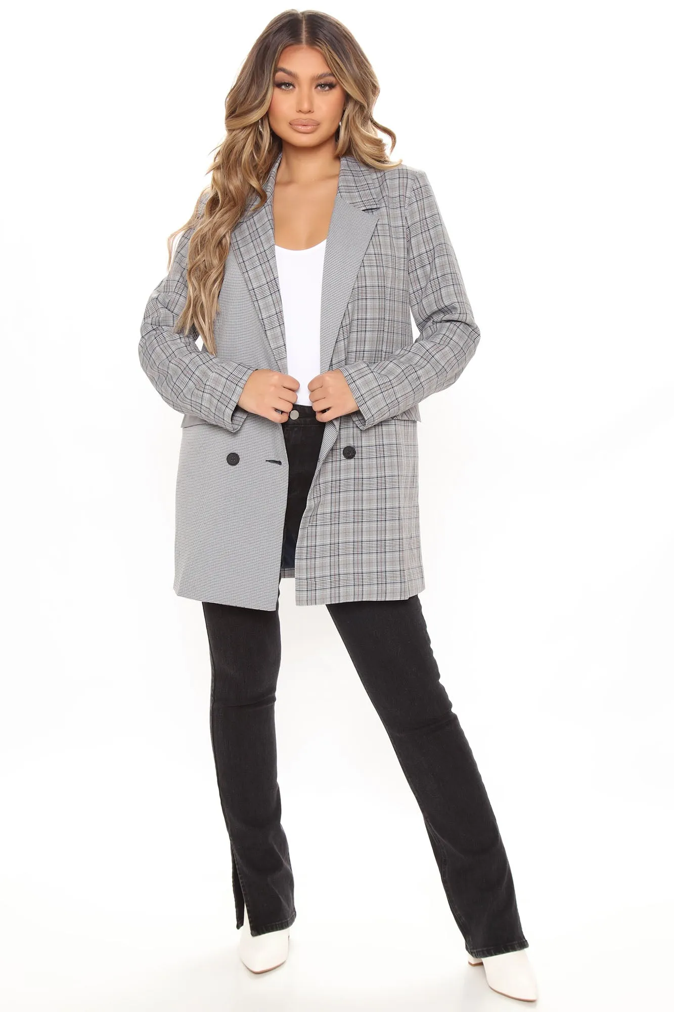 A Little Bit Spicy Blazer - Grey/combo