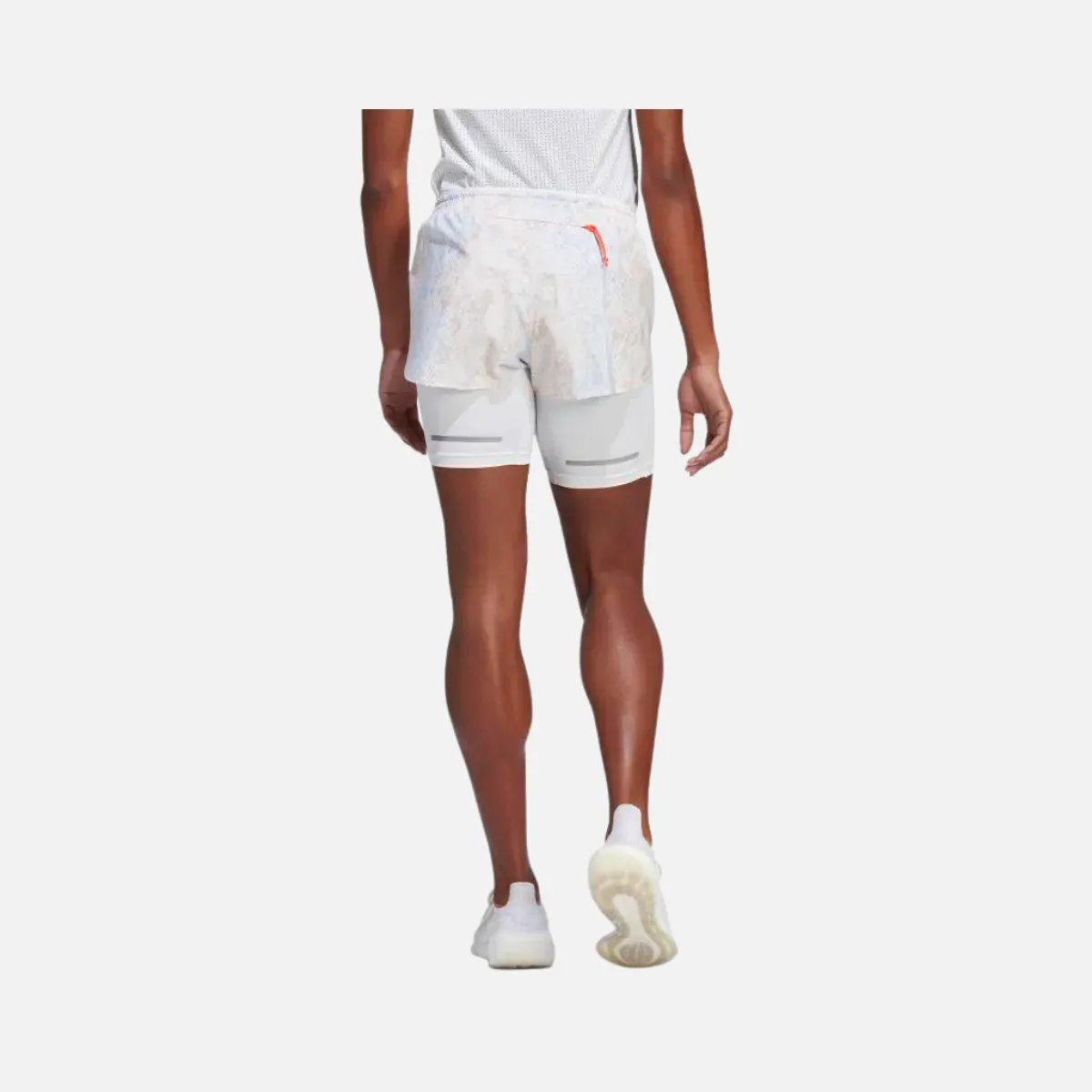 Adidas Run Fast 2-in-1 Women Shorts -White/Aluminium