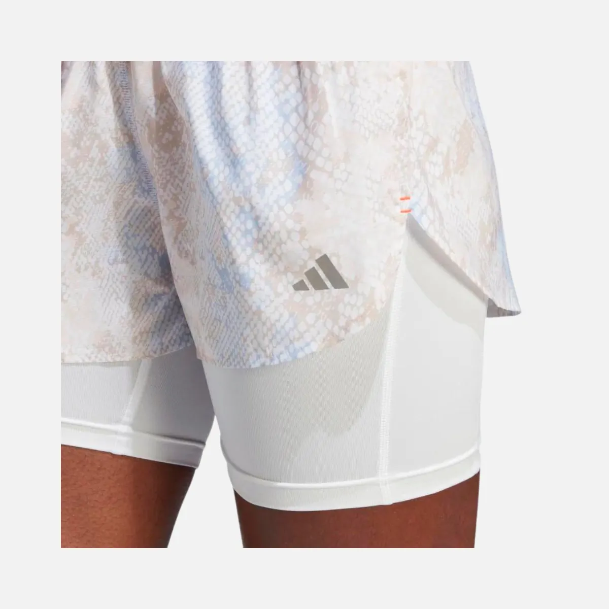 Adidas Run Fast 2-in-1 Women Shorts -White/Aluminium