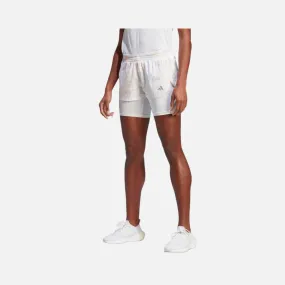 Adidas Run Fast 2-in-1 Women Shorts -White/Aluminium