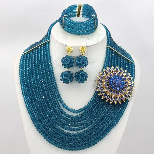 African Beads Jewelry Set Women Engagement Necklace Jewelry Set