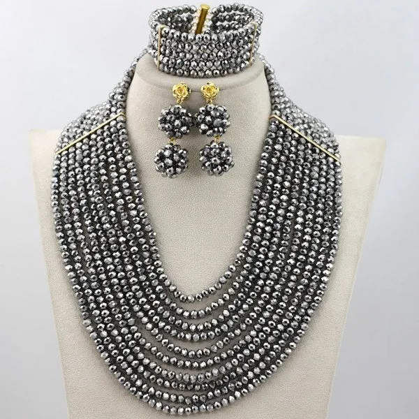 African Beads Jewelry Set Women Engagement Necklace Jewelry Set