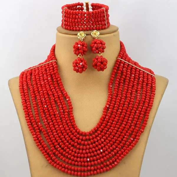 African Beads Jewelry Set Women Engagement Necklace Jewelry Set