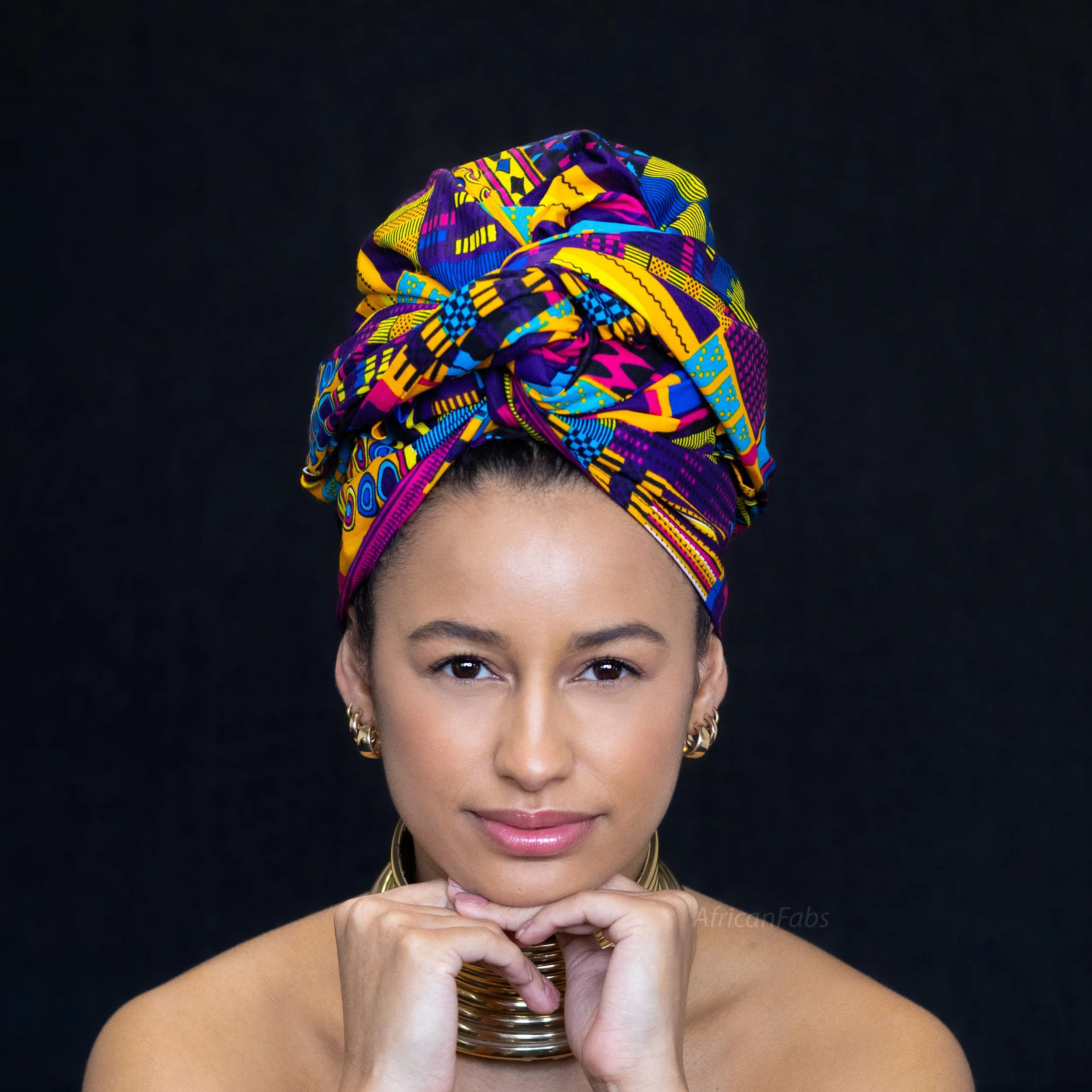 African Multicolor kente headwrap