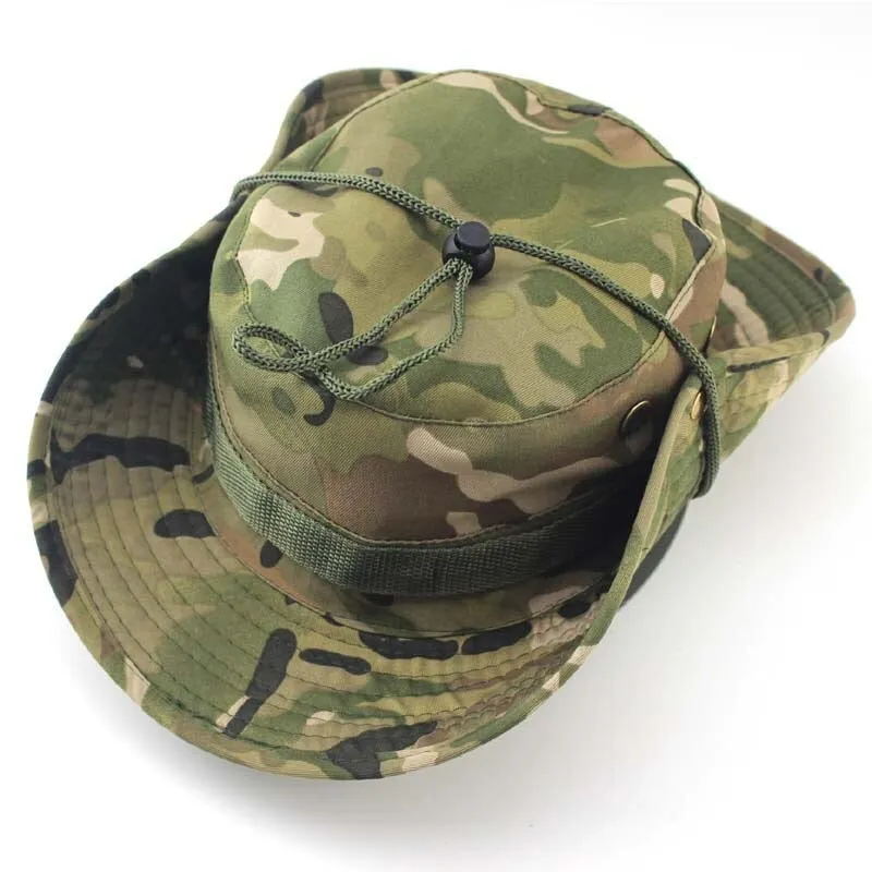 Airsoft Sniper Camouflage Nude Tactical Boonie Bucket Hats for Summer