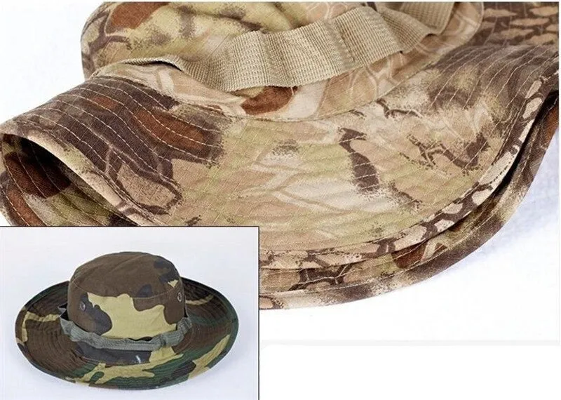 Airsoft Sniper Camouflage Nude Tactical Boonie Bucket Hats for Summer