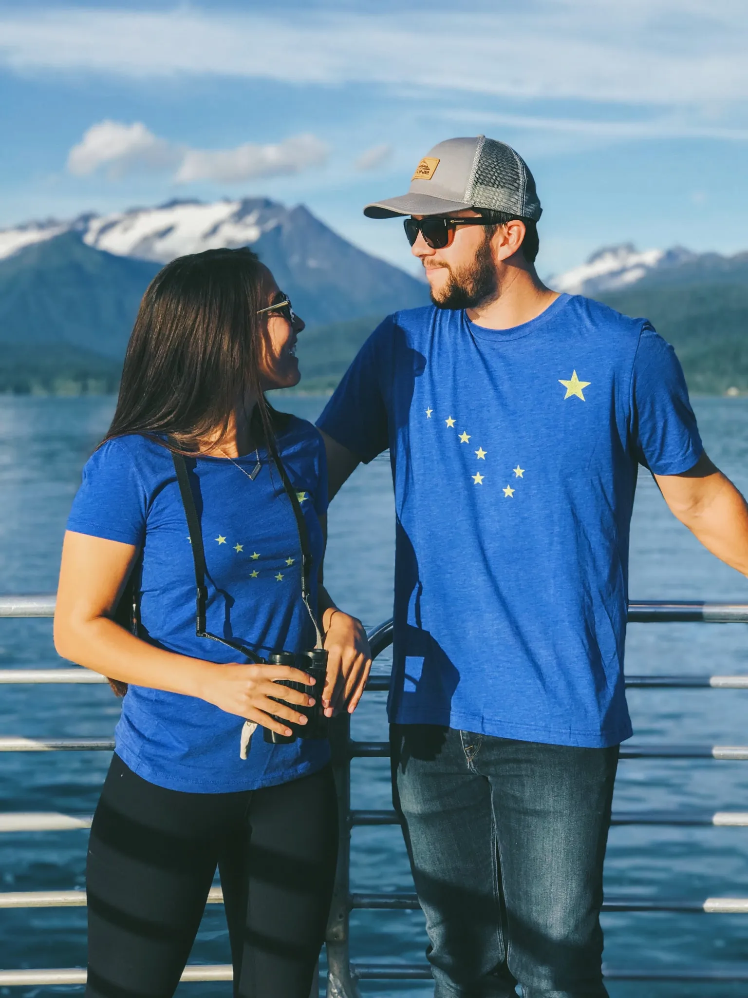 Alaska Flag Blue Tee - Ladies