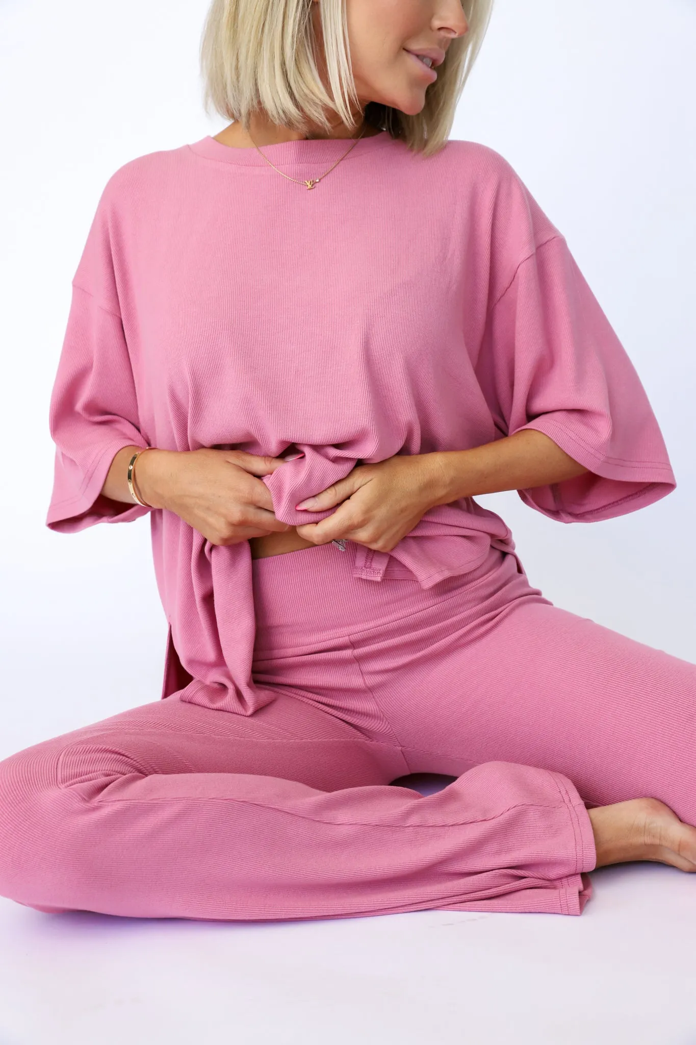 All Weekend Long Pant Set Posh Pink