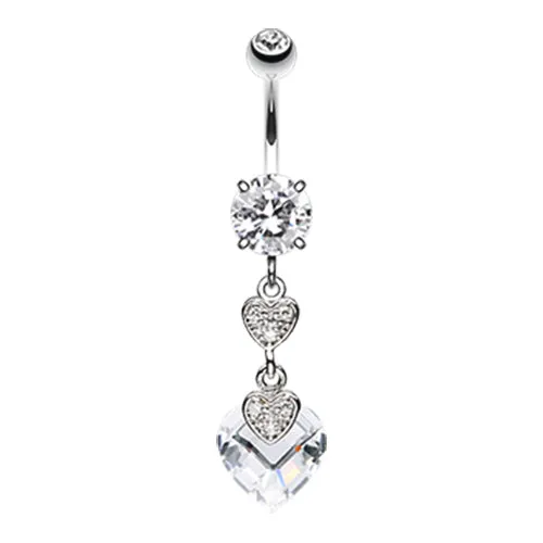 Allure Duo Hearts Belly Button Ring