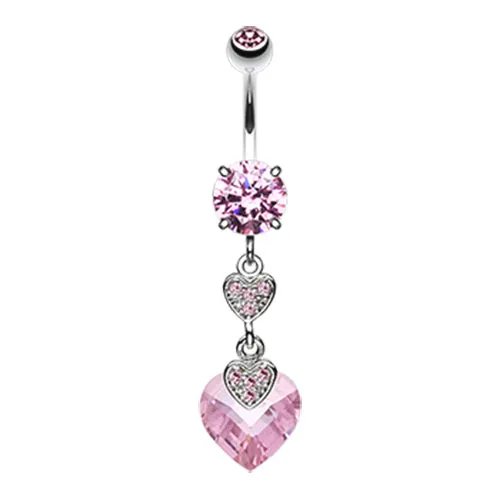 Allure Duo Hearts Belly Button Ring