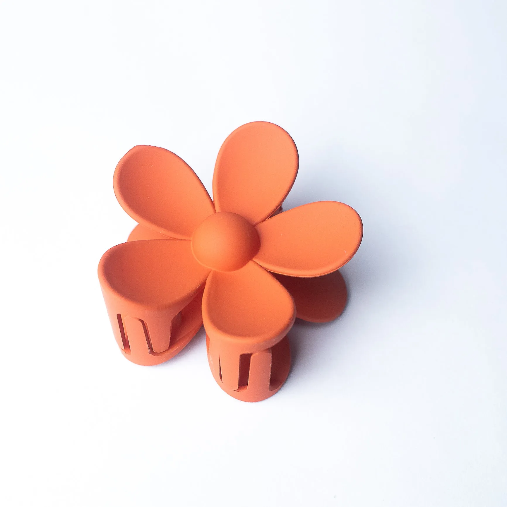 Andrea Large Flower Hair Clip-Pumpkin Orange