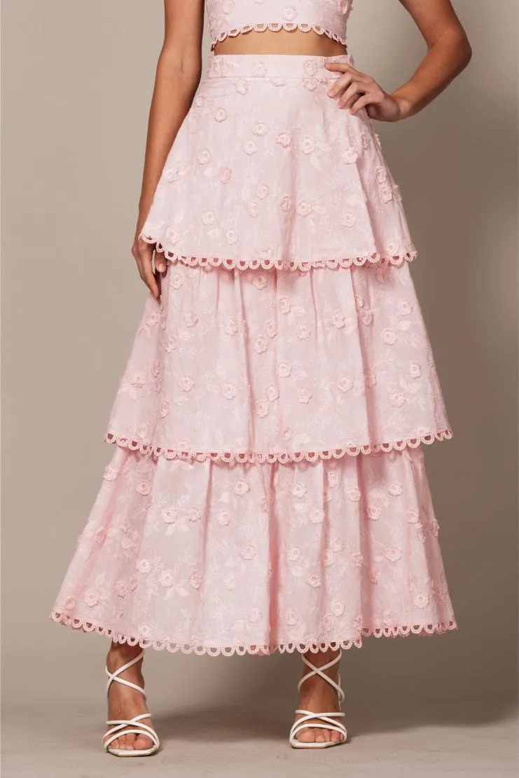 Angelica Eyelet Ruffled Crop and Maxi Skirt Set (Sold Separately)