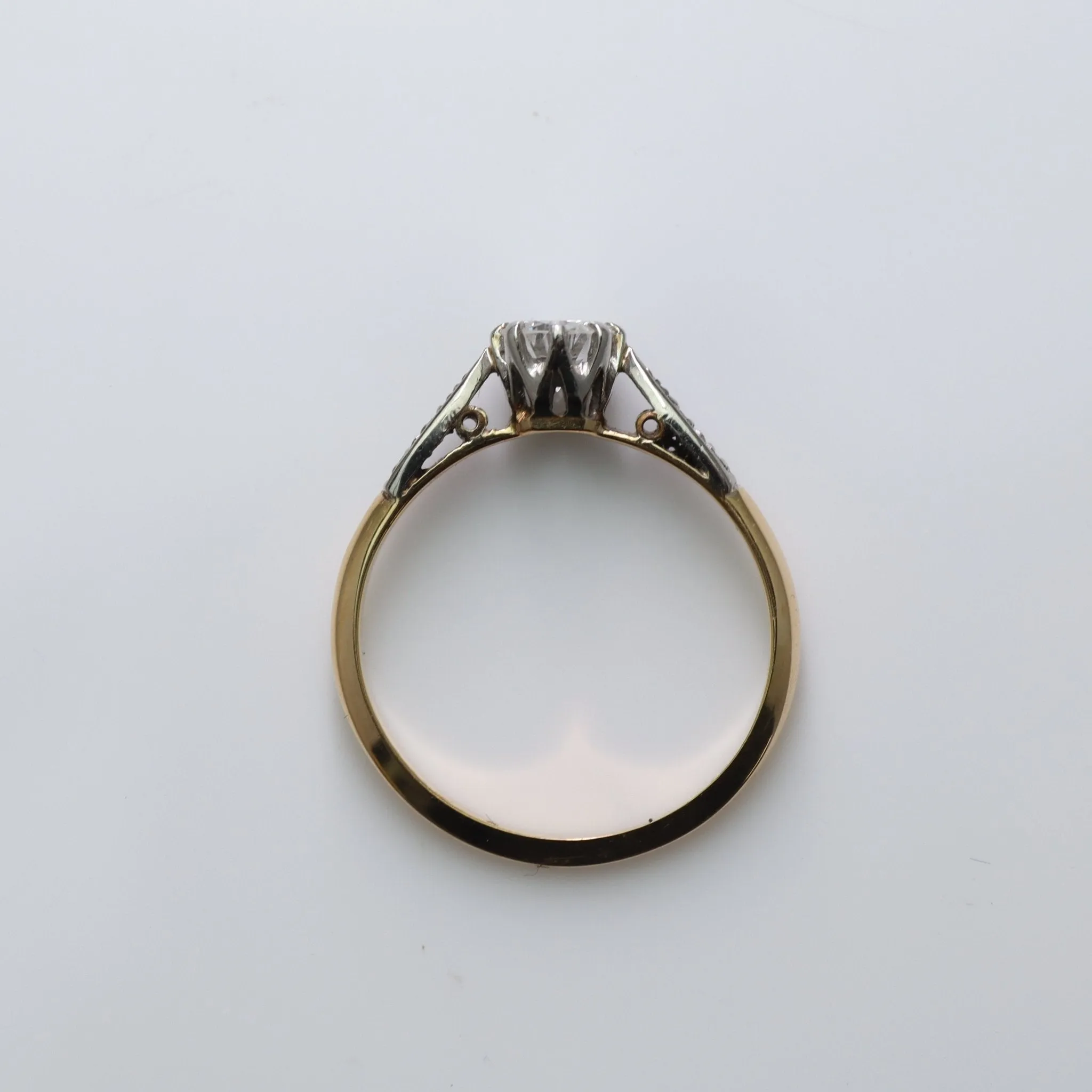 Art Deco 1930's 18 Carat Yellow Gold Diamond Solitaire Ring