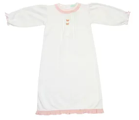 Baby Girl's White Daygown With Pink Posies