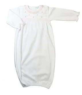 Baby Girl's White Pima Cotton Rose Buds Daygown