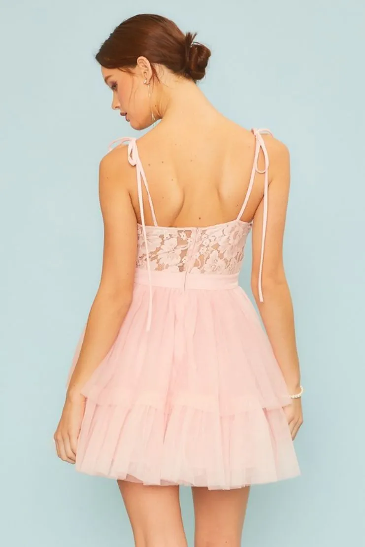 Bailey Lace Bustier Tulle Mini Dress