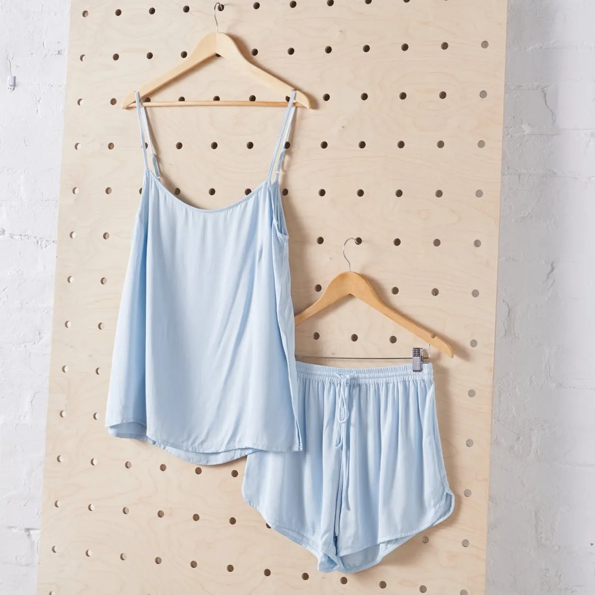 Bamboo Pyjama Set - Cami and Shorts in Baby Blue