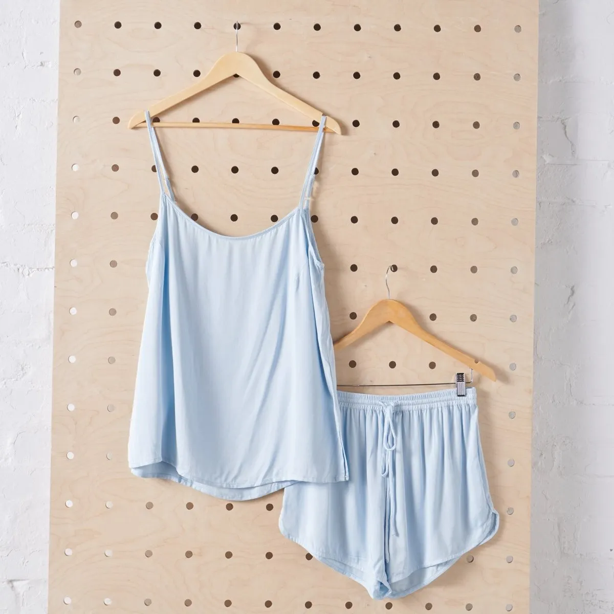 Bamboo Pyjama Set - Cami and Shorts in Baby Blue