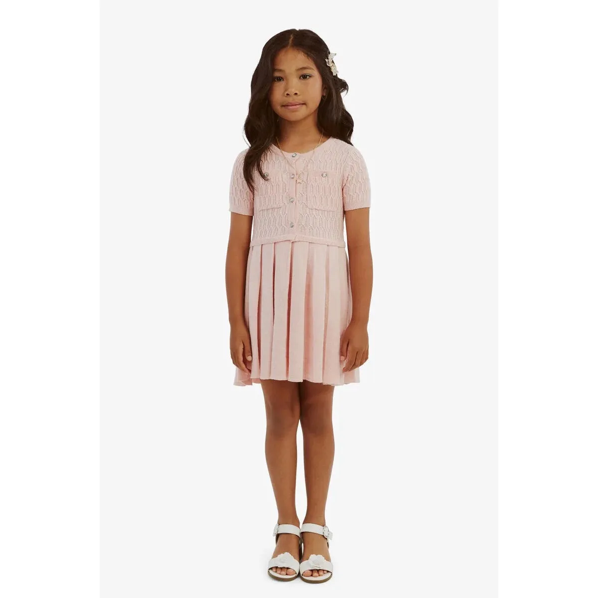 Bardot JuniorPleat Knit Mini Dress - Dusty Pink