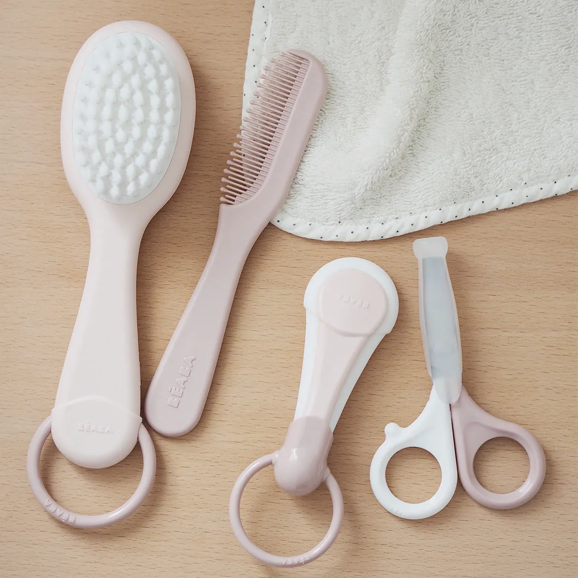 Beaba Baby Brush & Comb - Old Pink