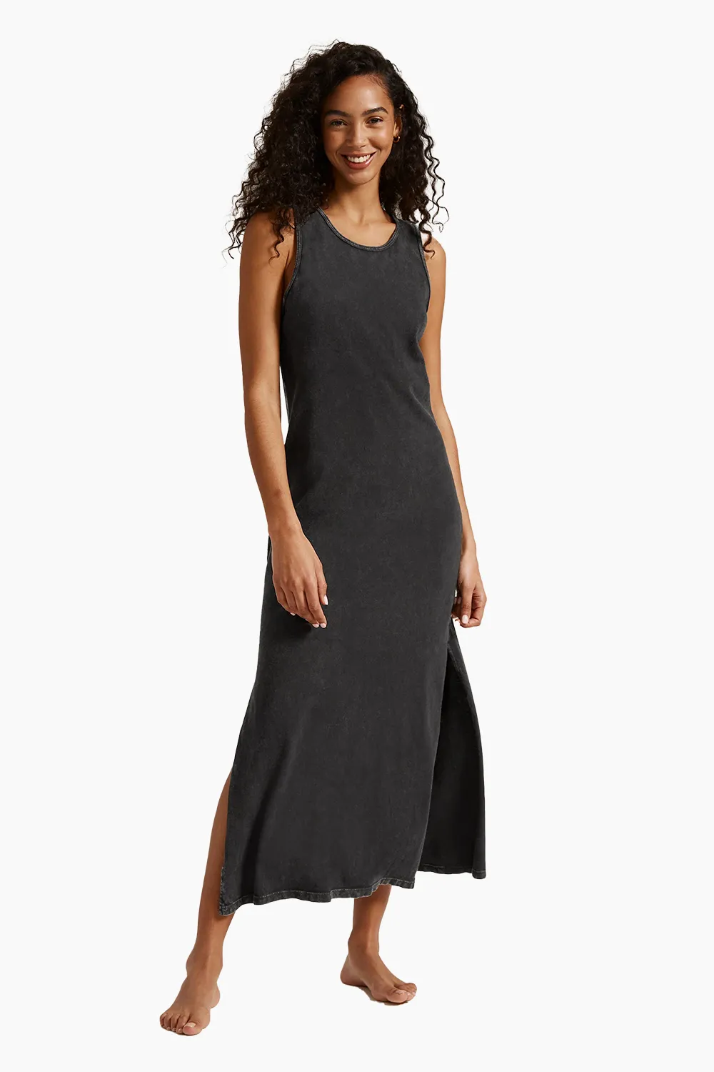 Beyond Yoga Effortless Tank Dress in Washed Black