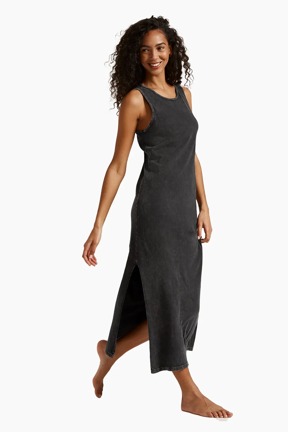 Beyond Yoga Effortless Tank Dress in Washed Black