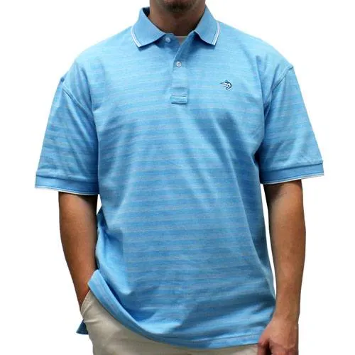 Biscayne Bay Short-Sleeve Striped  Polo - 7200-410 Aqua