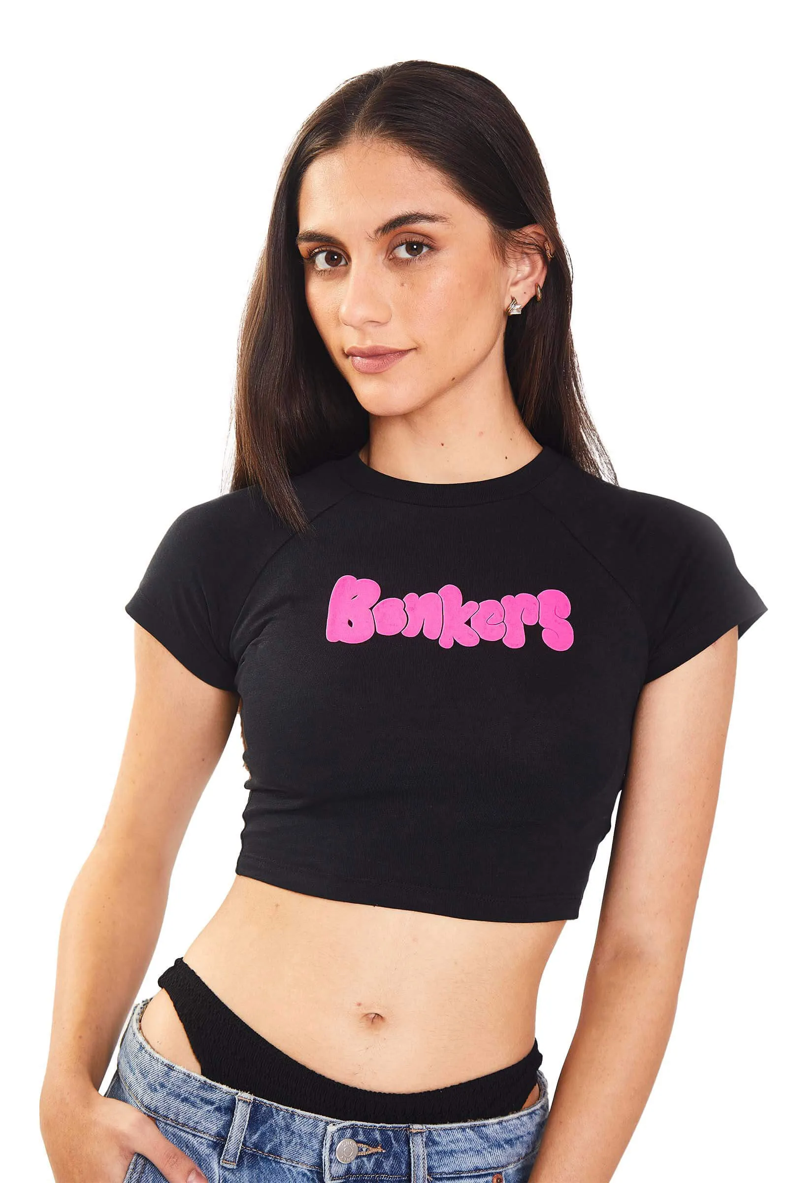 Black Puffed Signature Baby Tee