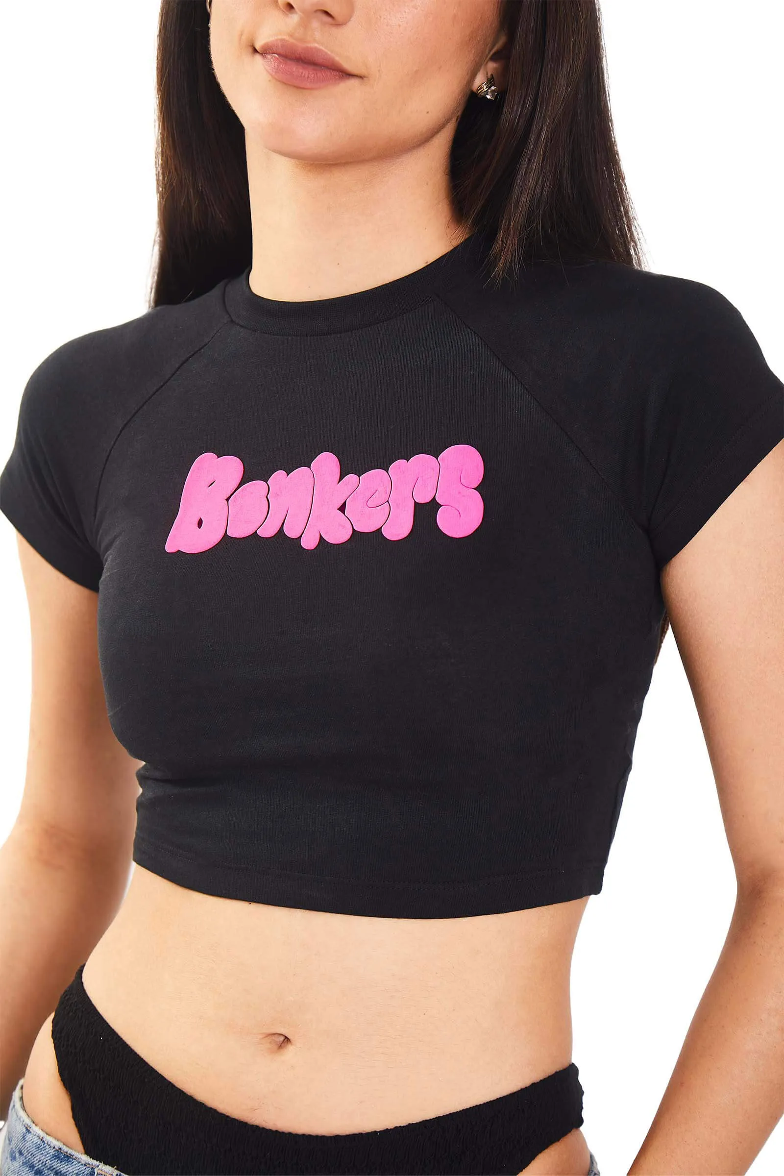 Black Puffed Signature Baby Tee