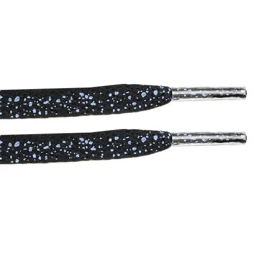 Black/Blue Speckled Flat Laces