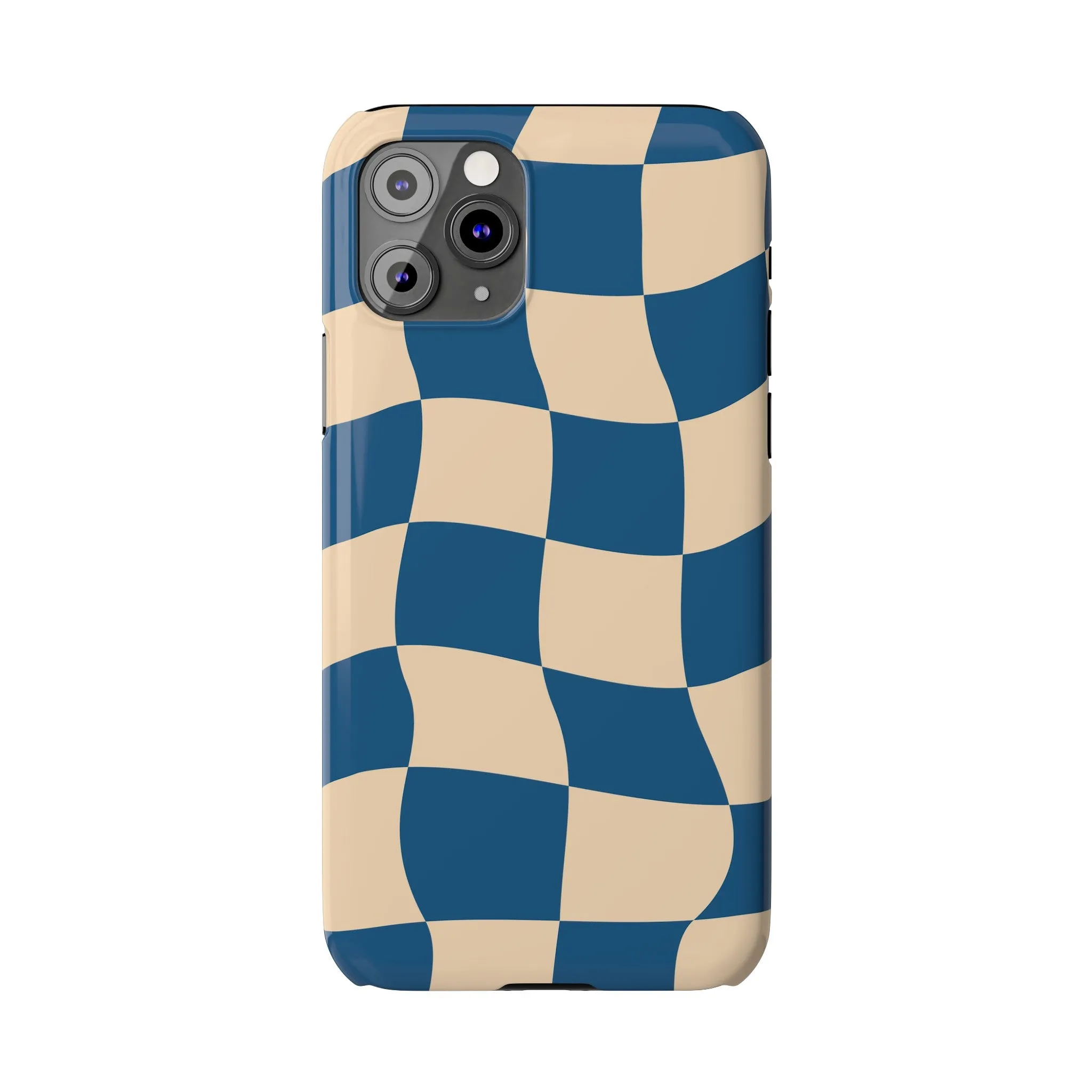 Blue & Cream Checker Iphone Case