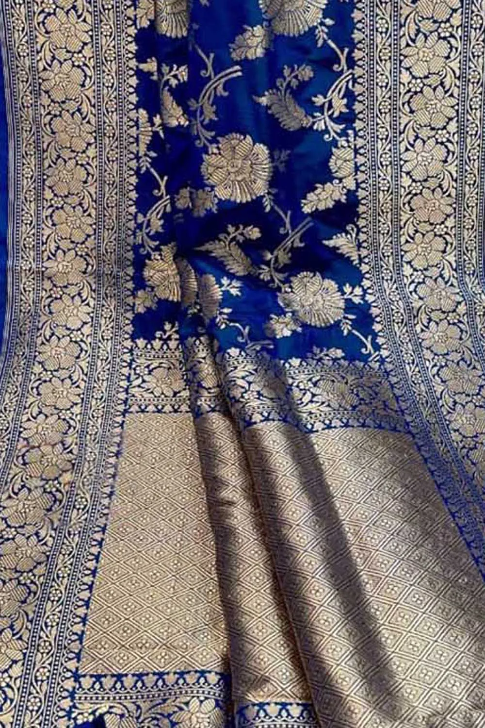 Blue Banarasi Handloom Pure Katan Silk Saree