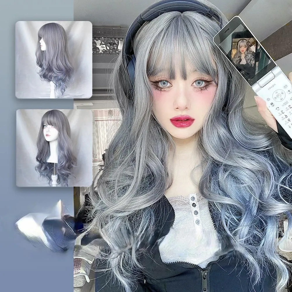 Blue gray gradient wig KF11182