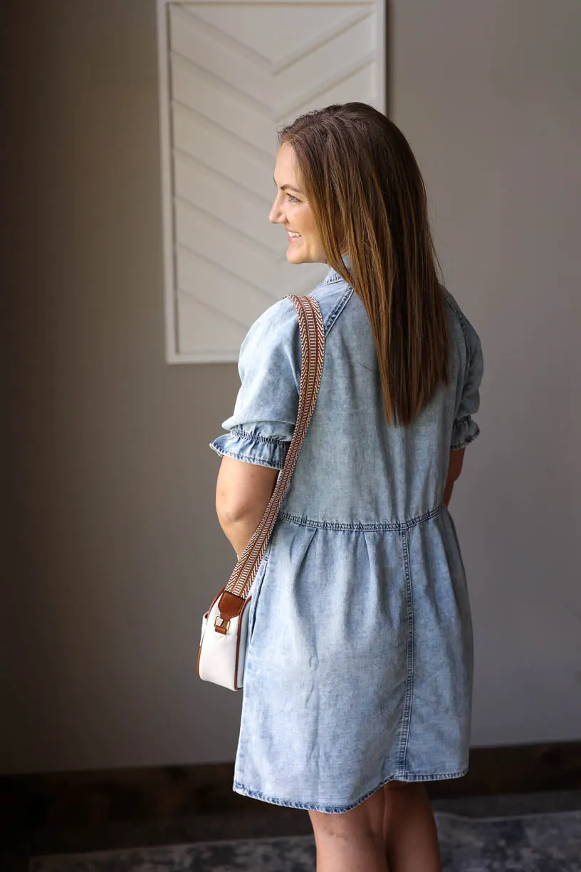 Blue Mineral Washed Denim Dress • XL