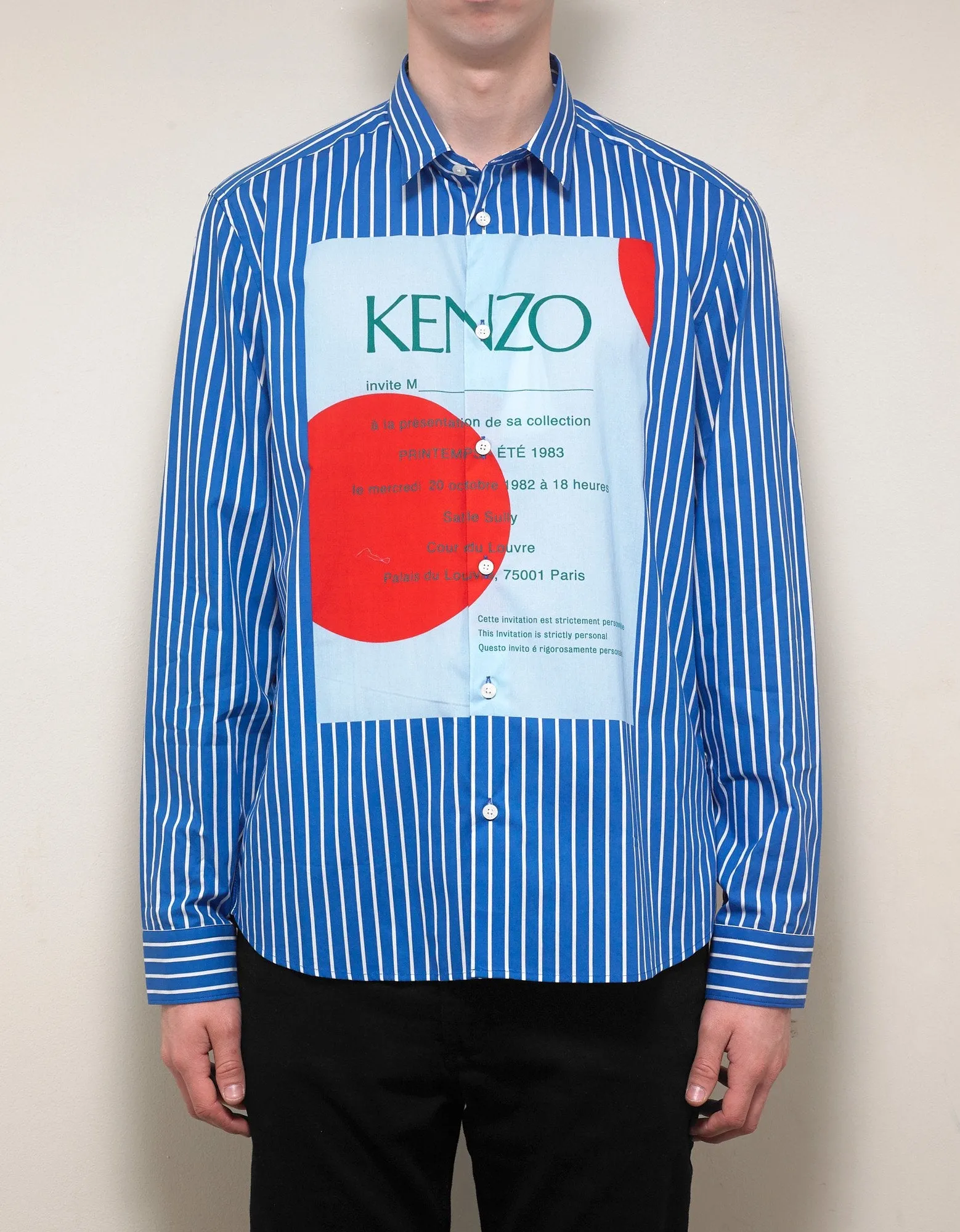 Blue Striped Wedding Invitation Shirt