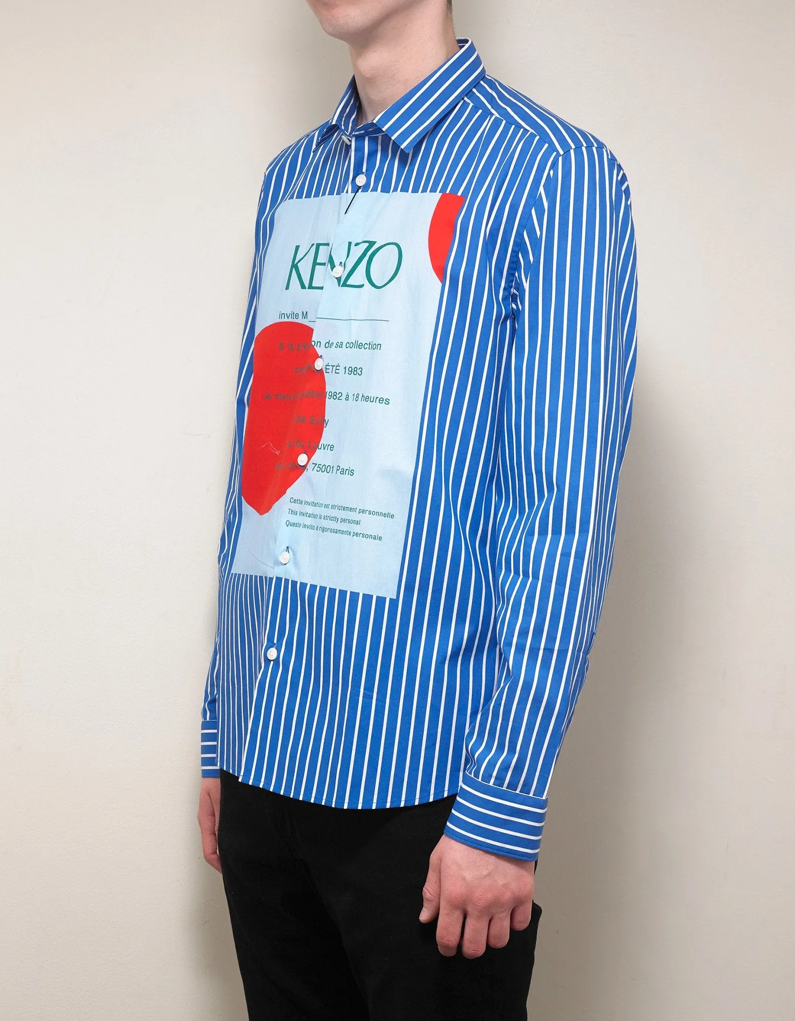 Blue Striped Wedding Invitation Shirt