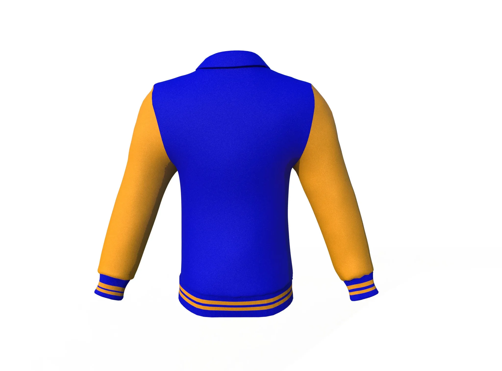 Blue Varsity Letterman Jacket with Gold Sleeves